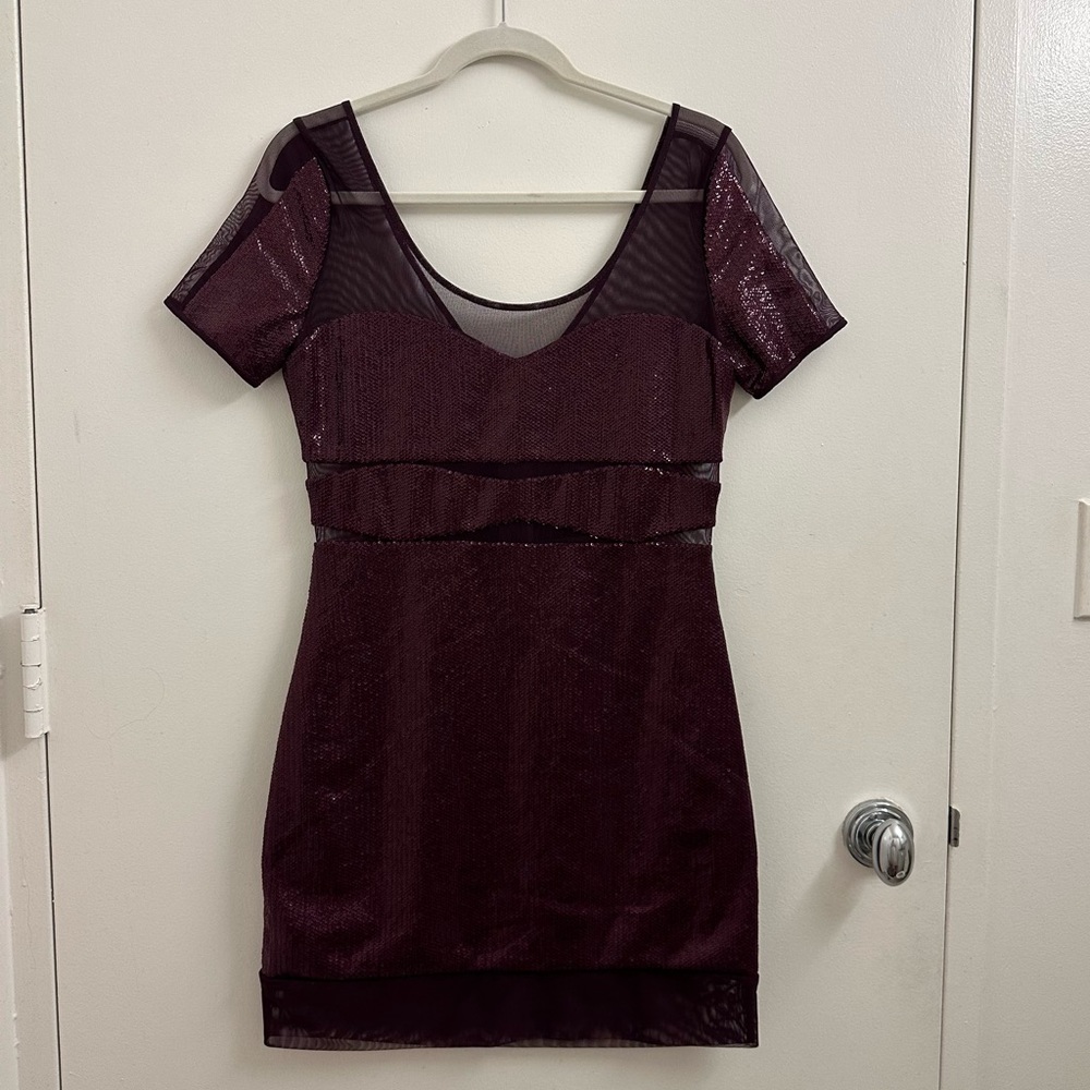 BCBG maroon sequin dress